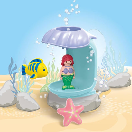 Playmobil 71460 JUNIOR AQUA & Disney: Ariel's Shell Shower, for toddlers, made from over 90% plant-based plastics, indoor and outdoor water toy, fun role-play, playsets for children ages 12 months+