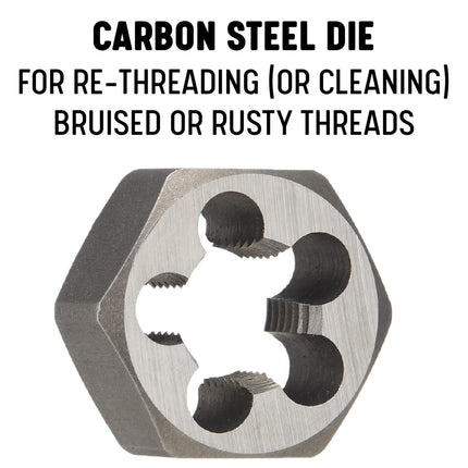 Drill America 1-1/2"-6 Carbon Steel Hex Rethreading Die, DWT Series