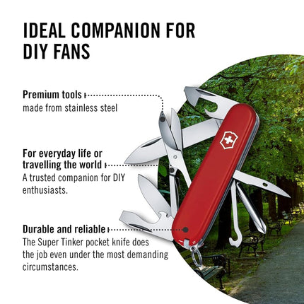 Victorinox Super Tinker Swiss Army Knife, Red, Gift Boxed
