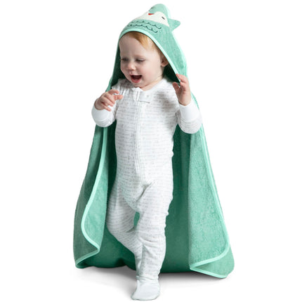 Delta Children Serviette de bain à capuche pour bébé/nouveau-né – Super douce et absorbante – Essentiel pour nouveau-né – Cadeau idéal pour liste de naissance/douche de bébé pour garçons et filles, hibou sarcelle clair