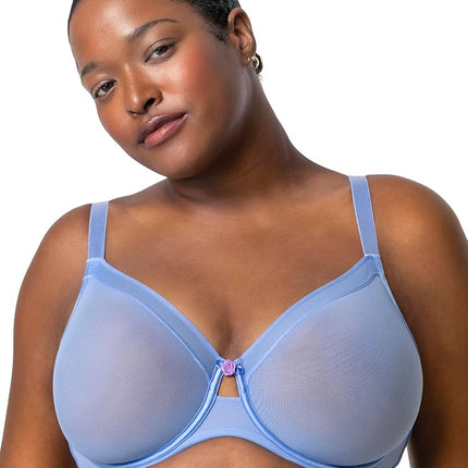 Curvy Couture Women's Sheer Unlined Underwire Plun