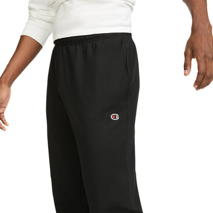 Champion Men's Open Bottom Light Weight Jersey Sweatpant Workout and Training Pants, Black, M UK