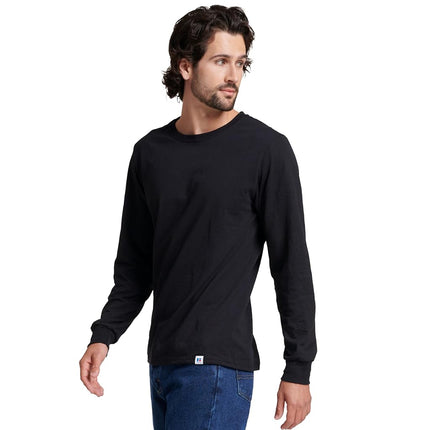 Russell Athletic Men's Cotton Performance Long Sleeve T-Shirts - Black - XXL