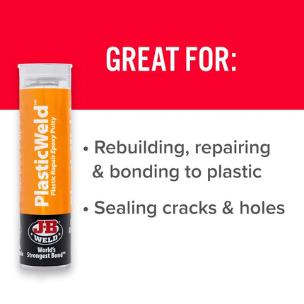 JB Weld Plasticweld Plastic Repair Epoxy Putty, 56 g