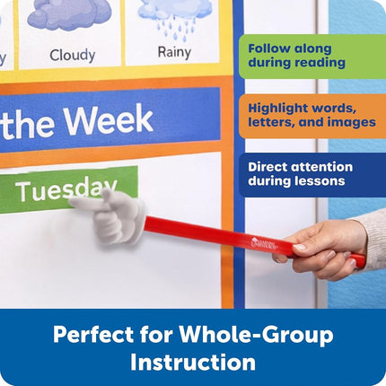 Learning Resources Hand Pointers (Set of 3), Whiteboards, Presentation, Classroom Accessories, Teacher Aids