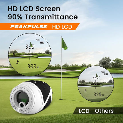 PEAKPULSE 1100m(1200 Yards) 7X Magnification Mini Small Light‌ Golf Range Finder Pocket 6oz for Golfer and Hunter Rangefinder HDLCD Rechargeable Angle Compensation Men Women Girl Boy