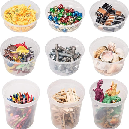 DuraHome Food Storage Containers with Lids 8oz, 16oz, 32oz Freezer Deli Cups Combo Pack, 44 Sets BPA-Free Leakproof Round Clear Takeout Container Meal Prep Microwavable (70 Sets - Mixed sizes)