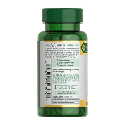 Nature's Bounty Vitamin B-12 1000 mcg, 200 Tablets