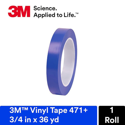 Ruban vinyle 3M, 471+, 2 cm x 33 m, Indigo, pour masquage automobile, 1 rouleau