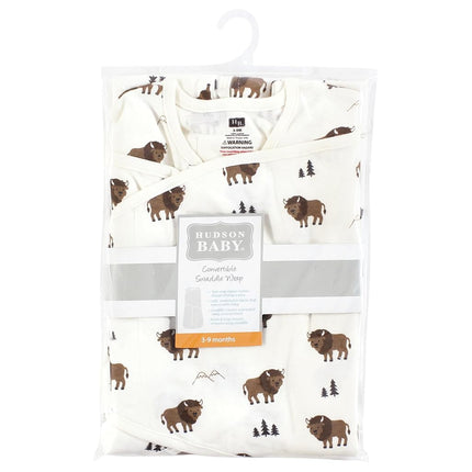 Saco de dormir tipo manta convertible unisex Hudson Baby, Wild Buffalo, 0-3 meses