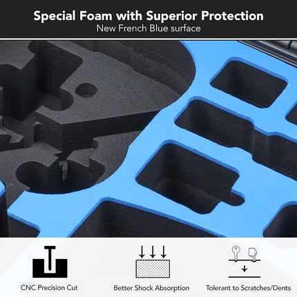 Lykus Titan AT110 Waterproof Hard Case for DJI Avata, Goggles 2/Goggles Integra, and FPV Remote Controller, Support up to 9 Avata batteries and 3 Goggles batteries [CASE ONLY], Black, 42.5x34.5x18 cm,