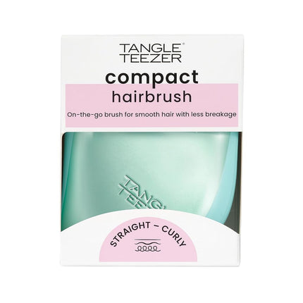 Tangle Teezer | The Compact Styler Detangling Hairbrush | Travel-Friendly with Protective Cover & Two-Tiered Teeth Design | Perfect for Wet, Dry & Flyaway Hair | Teal Matte Chrome