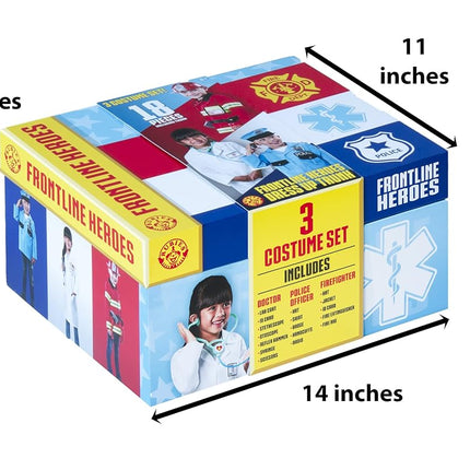 Forum Novelties Child's Frontline: Everyday Heroes Trunk Set (Police, Firefighter, Doctor), Small