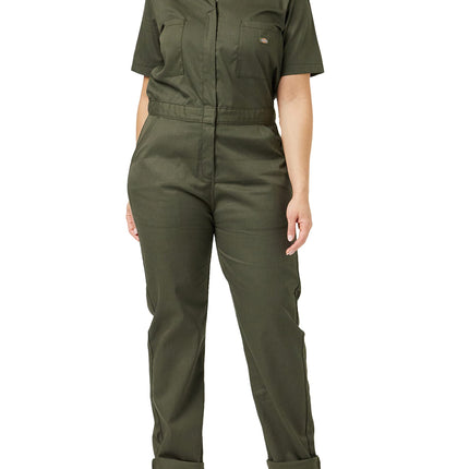 Dickies Women's Short Sleeve Flex Coverall, Moss, 