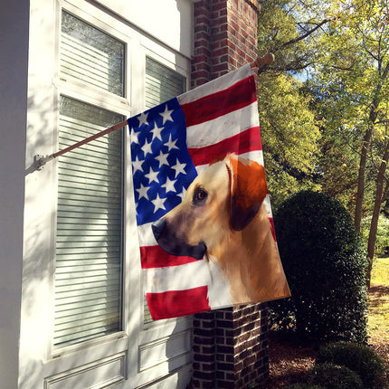 Caroline's Treasures CK6436CHF Black Mouth Cur Dog American Flag Flag Canvas House Size, Large, multicolor