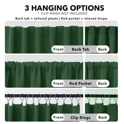 Deconovo Short Blackout Curtains for Small Windows Thermal Insulated Rod Pocket and Back Tab Curtains 42Wx45L Inch Dark Forest 2 Panels