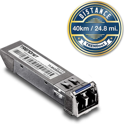 TRENDnet TI-MGBS40,1000Base-EX Industrial SFP Single-Mode LC Module (40km), Lifetime Protection