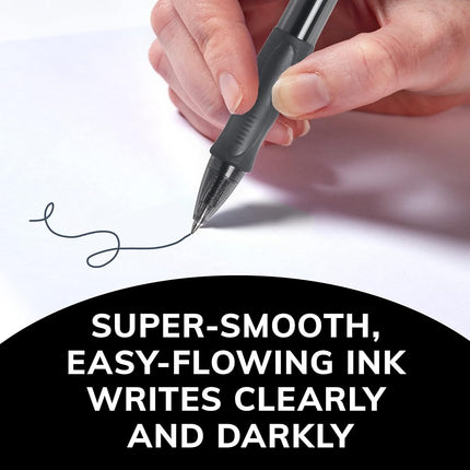 Bic Gelocity Original Black Gel Pens, Medium Point (0.7mm), 24-Count Pack, Retractable Gel Pens With Comfortable Grip