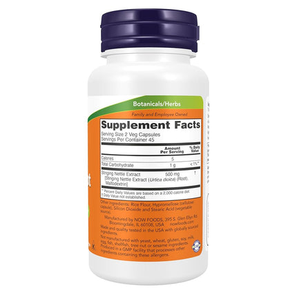 NOW Nettle Root Extract 250mg,90 Veg Capsules