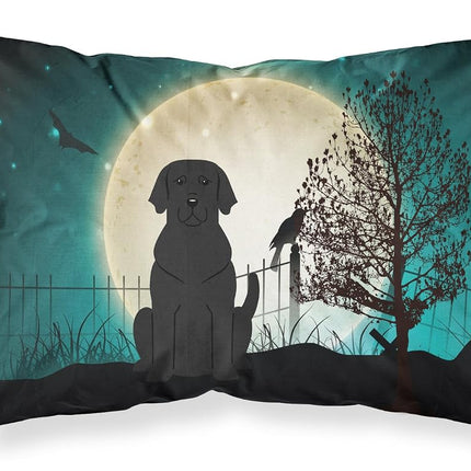 Caroline's Treasures Funda de almohada estándar de tela de labrador negro aterrador de Halloween BB2247PILLOWCASE, Multicolor