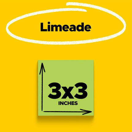Post-it Super Sticky Notes, 3 x 3-Inches, Limeade, 5-Pads/Pack
