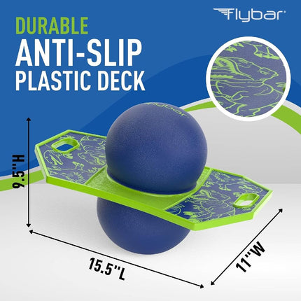 Flybar Pogo Trick Ball para niños – Tabla de equilibrio con superficie antideslizante – Bomba incluida – Juguetes para interior y exterior para niños y niñas – Forma divertida de reducir el tiempo de pantalla – Soporta hasta 72 kg – A partir de 6 años