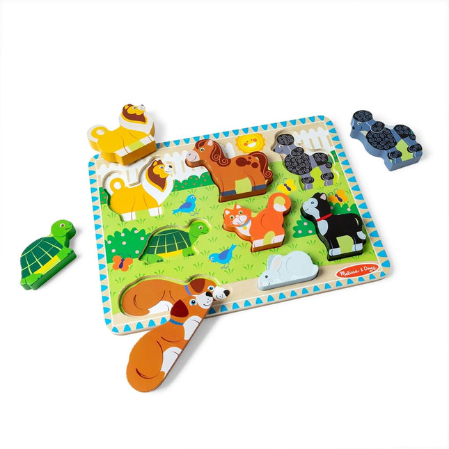 SABLON Melissa and Doug 3724 Stacking Puzzle 3-D 8 Pieces Pets Theme