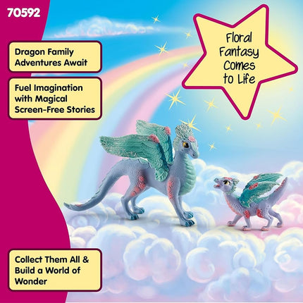 Schleich Bayala - 2Pc Flower Dragon And Baby Toy Figurine - Kids 5+ | 70592