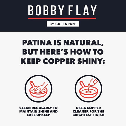 GreenPan x Bobby Flay 2QT Copper Chef's Pan with Lid, Tri-Ply, Induction Ready