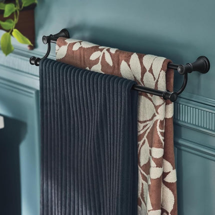 Moen YB6422BL Barra doble para toallas Belfield, negro mate