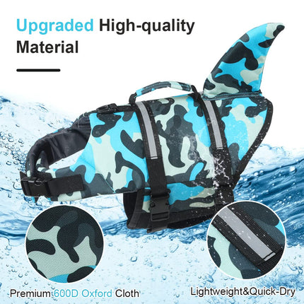 EMUST Dog Life Jacket, Dog Life Jackets for Swimming, Small / Medium / Large Dog Life Jacket with Rescue Handle, Adjustable Dog Flotation Vest for Water, in the Pool, the Beach, XL, Pool Blue