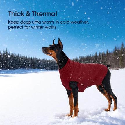 IECOii Dog Sweater,Dog Sweaters for Medium Dogs Girl and Boy,Thermal Knitted Dog Christmas Sweater for Cold Weather,Small Medium Dog Sweaters for Christmas Outfits,Pug,Dachshund Sweaters,Red-M