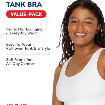 Fruit of the Loom Women's Built Up Tank Style Sports Bra Value Pack, Opaque, Purple/White/Lilac/Grey, 40 (Pack of 4)