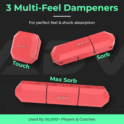 ADV Tennis Dampener for Racket - Custom Feel Tennis Vibration Dampener - Tennis Shock Absorber to Reduce Racket Vibration and Stay on The Strings - Engineered Poly-Silicone Tennis Racket Dampener