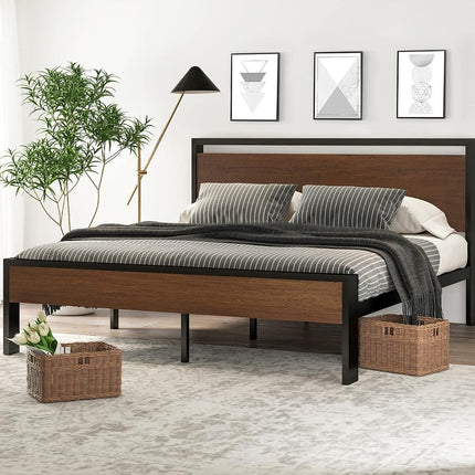 SHA CERLIN - 14 Inch King Size Metal Platform Bed 