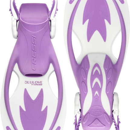 Cressi Children's Rocks Adjustable Premium Children Fins, Lilac/White, M L - 2 4 Y UK