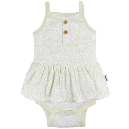 Gerber Body de manga corta para bebés y niñas, paquete múltiple, diseño floral verde, 24 meses