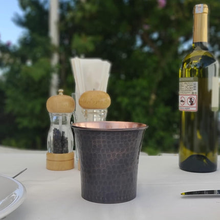 Dede Copper - CC Series (20 oz) - Handcrafted Drinking Cups or Serving Cold Beverages and Cocktail Mugs, Handmade Unlined Uncoated Pure Solid Copper Tumblers (Engraved-Antique)