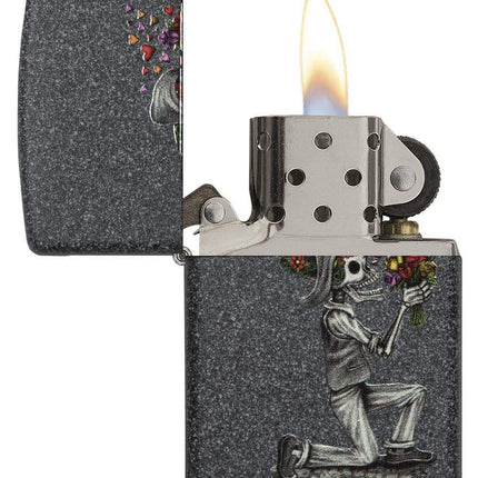 Zippo Skeleton Flowers Iron Stone Gift Set Pocket Lighters