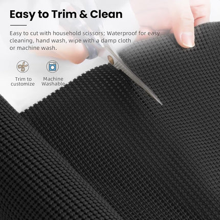 BAGAIL Non-Adhesive Shelf Liner, Thick Strong Grip Drawer Liners for Kitchen Cabinets, Heavy-Duty Easy Cut Cabinet Liners for Shelves, Pantry, Bathroom Cupboards - 45 * 600cm, Black