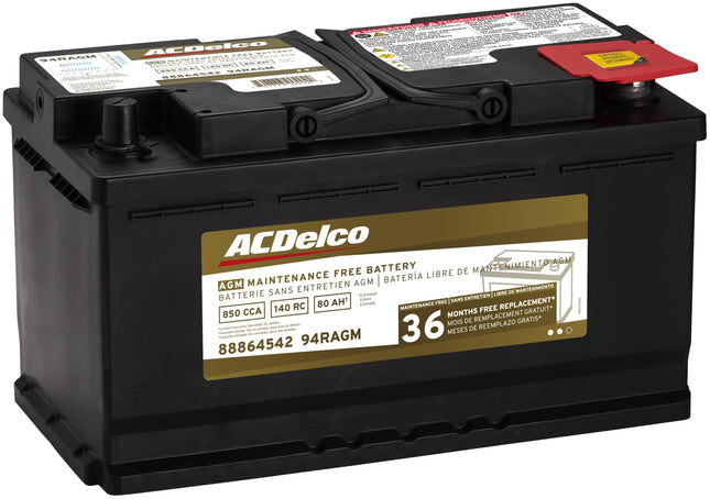 ACDelco 94RAGM Professional AGM Automotive BCI Group 94R Battery