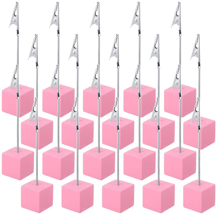 Gersoniel 20 Pcs Cube Base Memo Clip Holder with A