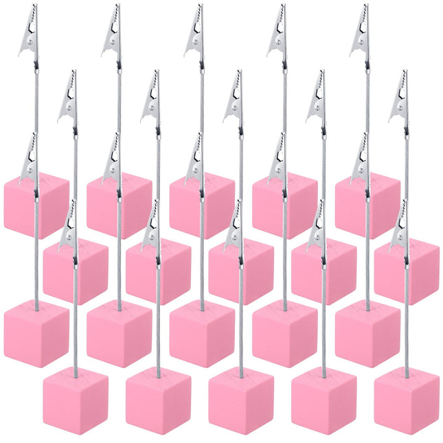 Gersoniel 20 Pcs Cube Base Memo Clip Holder with A