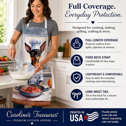 Caroline's Treasures Tablier de cuisine Miniature Pinscher "The Chef" pour homme et femme, unisexe, grande taille, multicolore
