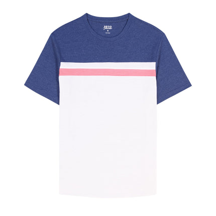 IZOD Men's Ss Sltwr Clrblk Crew, Medieval Blue, Large