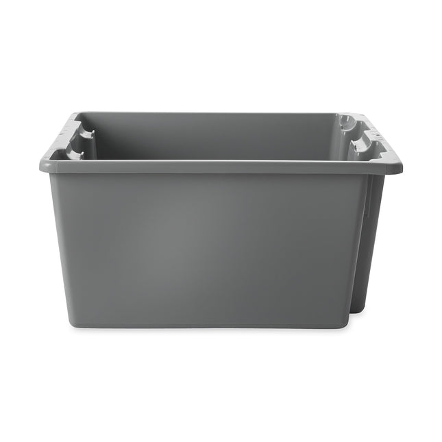 Rubbermaid Commercial Palletote Storage Stack and Nest Box, 1-3/10 Cu. Ft., Gray Tote, FG172100GRAY