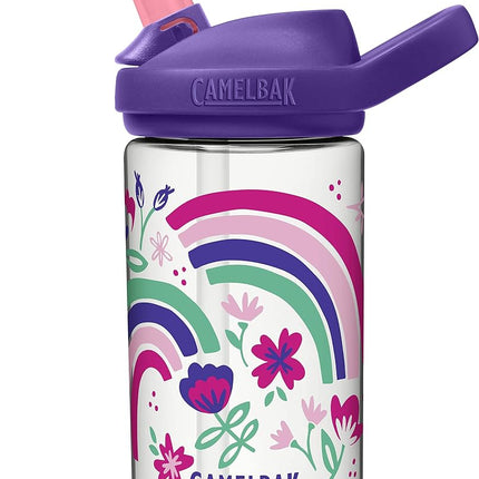 CamelBak eddy+ 14oz Kids Water Bottle with Tritan Renew – Straw Top, Leak-Proof When Closed, Rainbow Floral
