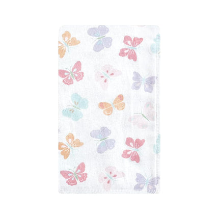 Hudson Baby Unisex Baby Cotton Flannel Burp Cloths, Pastel Butterfly, One Size