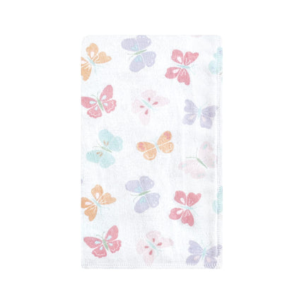 Hudson Baby Unisex Baby Cotton Flannel Burp Cloths, Pastel Butterfly, One Size