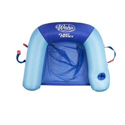 Wahu Float Connex Aqua Seat - Blue | Inflatable Pool Float with Built-in Cupholder & Chair Connector | Pool Inflatables for Adults | Ages 8+, M